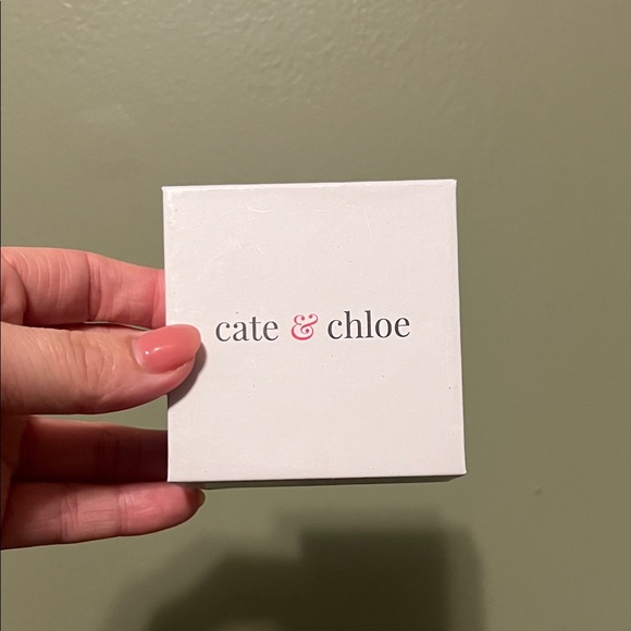 18k White Gold Plated Alexandrite Purple Stud Earrings - Picture 4 of 5